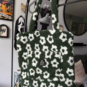 Green and White Patterned Mini Tote Bag